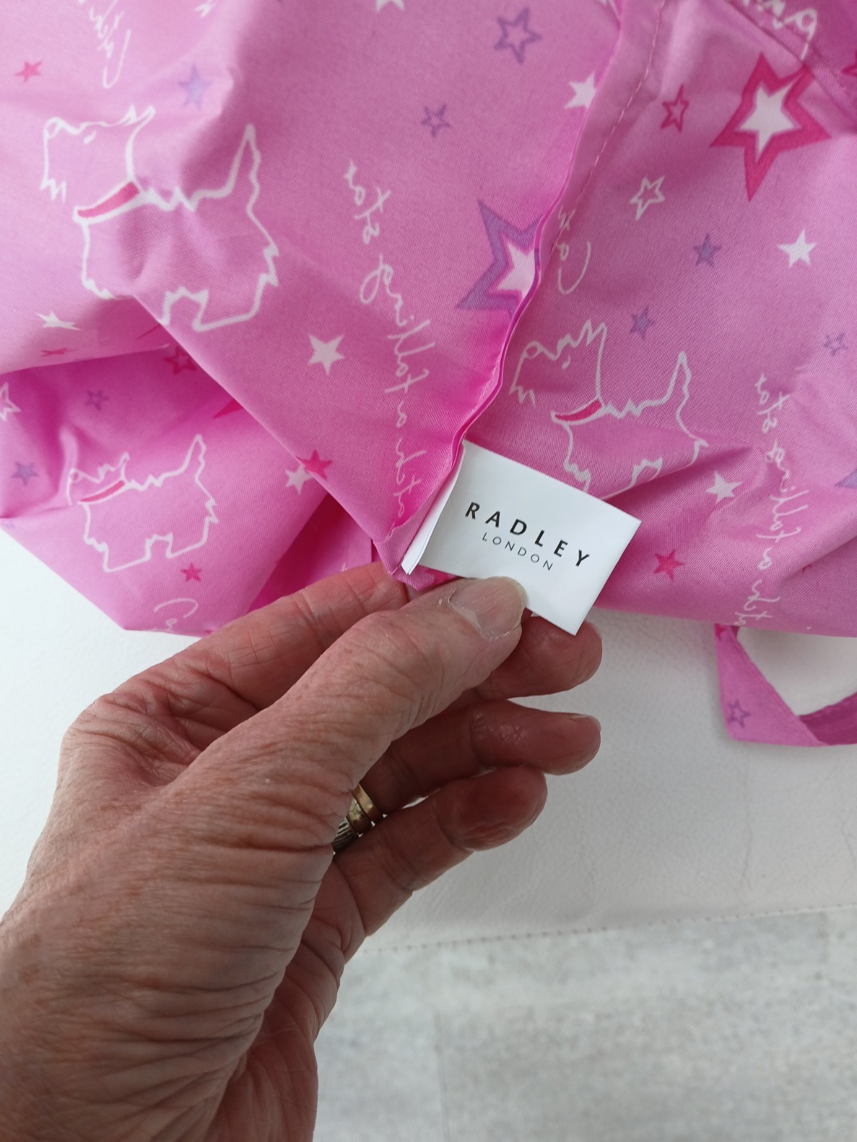 BNWT. RADLEY.PINK CATCH A FALLING STAR. MEDIUM TOTE SHOPPER FOLDAWAY BAG. image 6