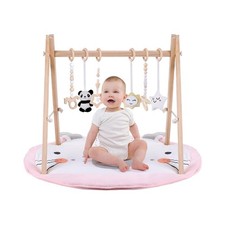 Wooden Play Gym with Mat, Foldable Baby Activity Gyms for Infants N... Fast Ship