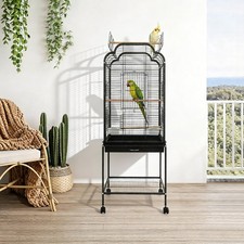 Bird Flight Cage Metal Parakeet Cage for Cockatiels Parrot Dual-Opening Roof