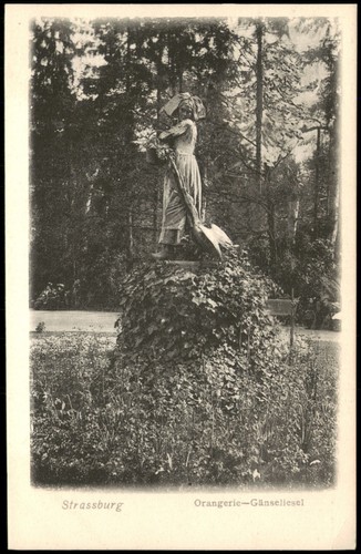CPA Straßburg Strasbourg Gänseliesel-Statue in der Orangerie 1915 - Bild 2 von 3