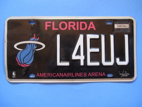 Florida American Airlines Arena Miami Heat license plate, L4EUJ