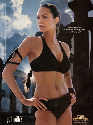 Angelina Jolie Tomb Raider Got Milk Promo 2003 Ad Art Print Wall Poster - Glossy