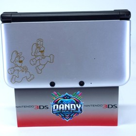 3DS XL Console Silver Mario & Luigi Edition W/ Travel Case + 2Gb Sd + Charger