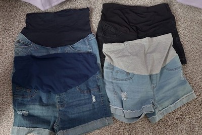 Distressed Maternity Jean Shorts SHEIN Size Medium 