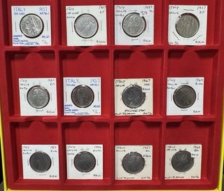 Lot 12 Italy 100 Lire Coins 1956 1957 1964 1967 KM96 KM96.1