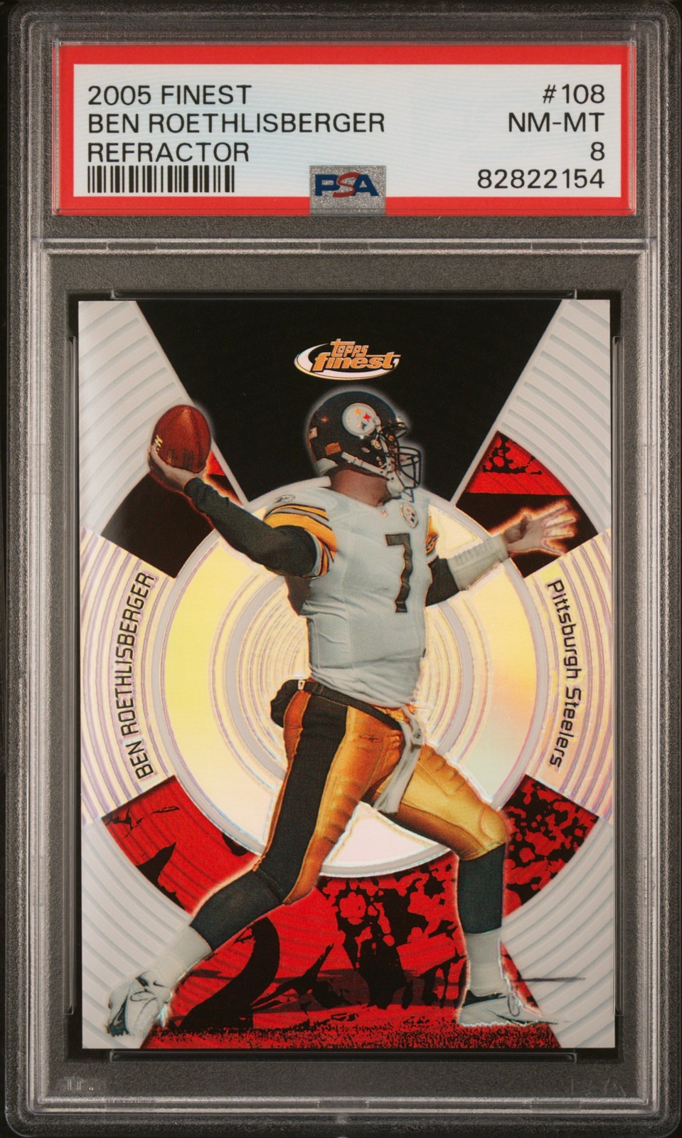 2005 FINEST REFRACTOR #108 BEN ROETHLISBERGER 284/399 PSA 8