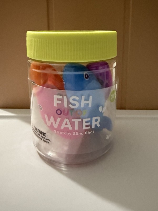 J'ADORE Fish Out of Water Stretchy Slingshot Water Toy Set, Multicolor