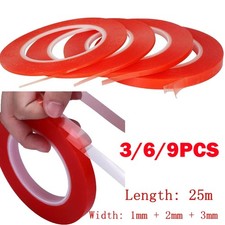 3/6/9Pcs 1 2 3mm 25m Double Sided Sticky Adhesive Tape For Cell Phone Repair NEW