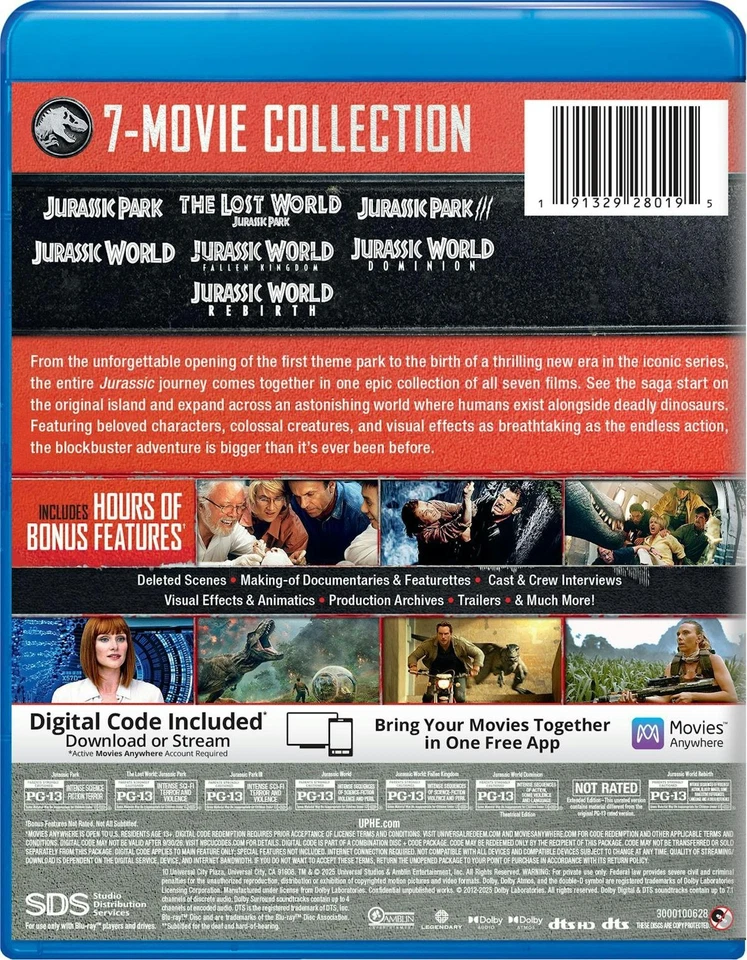 Jurassic World 7-Movie Collection - Blu-ray + Digital Blu-ray  NEW Foto 4 de 4