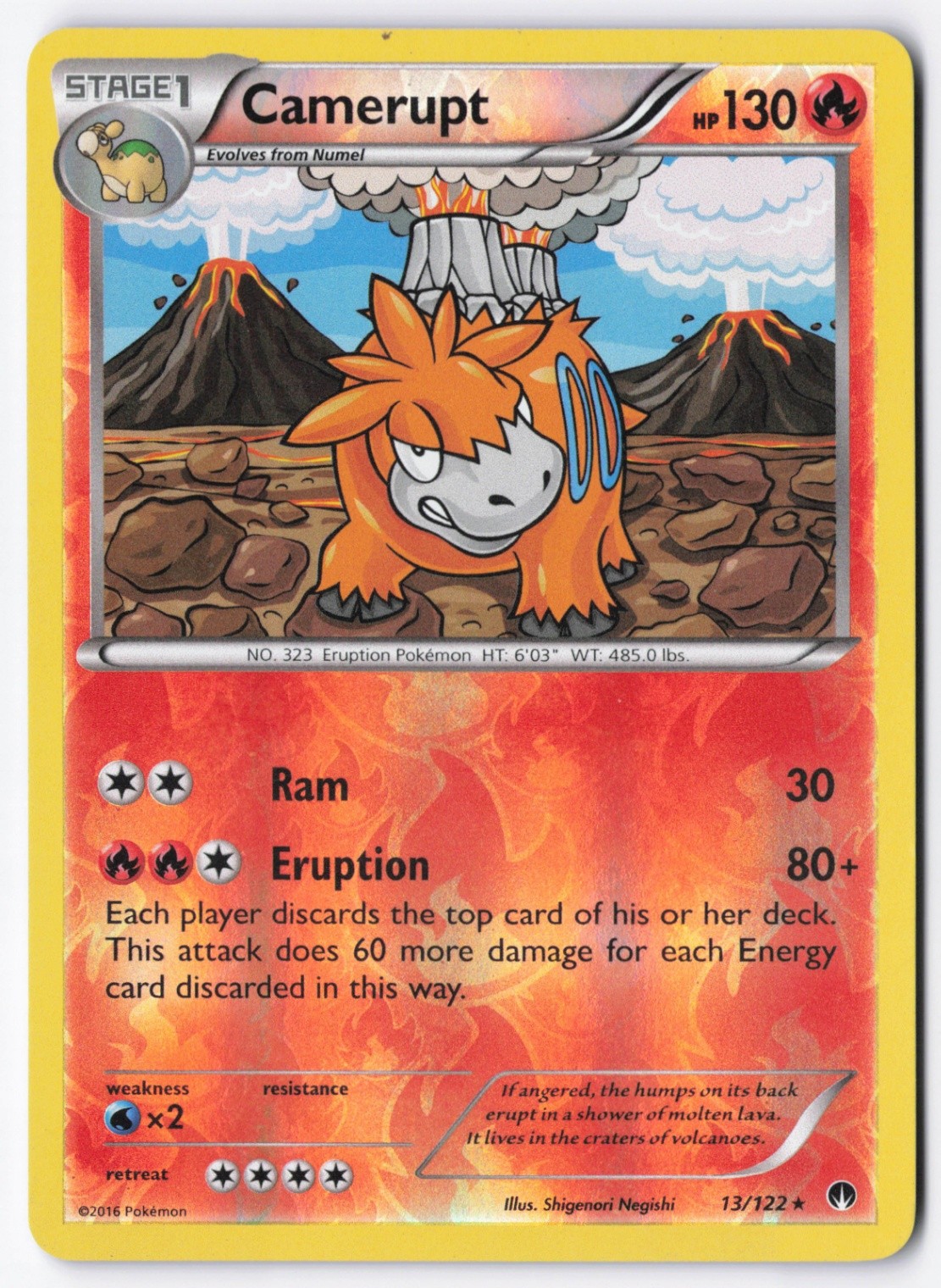 Camerupt Reverse Holo Rare XY - BREAKpoint 13/122 LP