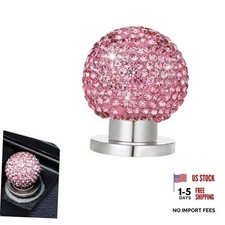 Bling Car Engine Start Button Cover, Crystal Rhinestone Round Ball 1 PC Pink