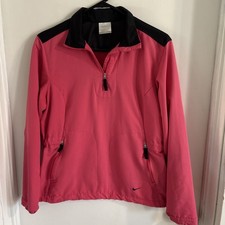 Nike Golf Womens Long Sleeve 1/4 Zip Pink Windbreaker Jacket Size S