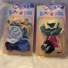 2 TY Gear soccer haiwain shirt New TY Beanie Baby Kid Clothes NOS Factory Sealed