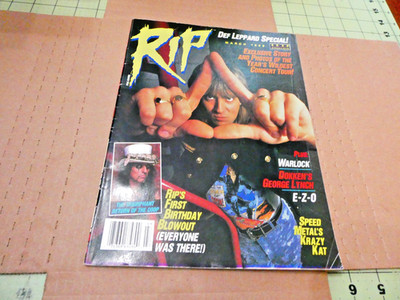 Rip Magazine (Mar 1988) Leppard/Alice Cooper/Great Kat/E-Z-O/Doro Pesch/Bathory