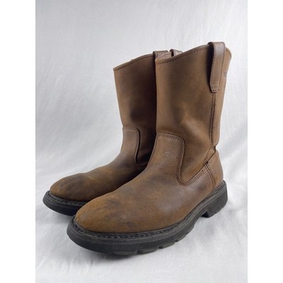 Wolverine Wellington Men Size 10 M Brown Pull On Work Boots Leather All Season