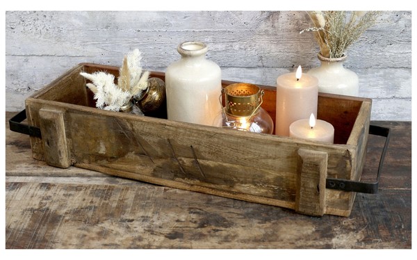 Holzkiste Kiste Aus Holz Griff 68X13Cm Grimaud Chic Antique 41063000-image