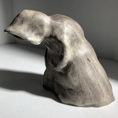 Modern Abstract Art Clay Sculpture Cowl Hooded Medieval Monk Clergy