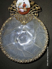 VINTAGE FRENCH FROSTED GLASS TRINKET DISH W/DOVES — photo 2
