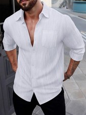 Men's Button Down Shirts Casual Long Sleeve Shirts Summer Beach Shirts