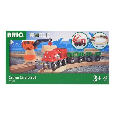 BRIO 33162 Crane Circle Holzeisenbahn Set 15-teilig ab 3 Jahren