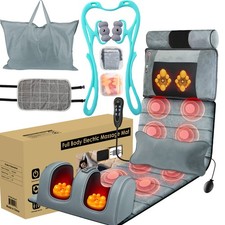 Full Body Electric Massage Mat with Neck Roller Massager Shiatsu Heated Massager