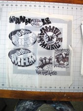 vtg 1990s hip hop Original art Joe Buck concept logo Manhole Music C