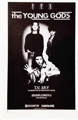 THE YOUNG GODS~T.V. SKY~ORIG 1992 ALBUM PROMO~VTG PRINT AD ADVERT POSTER PINUP