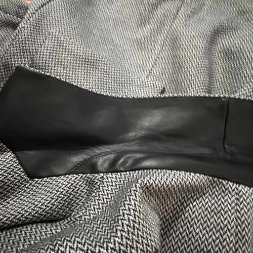 Chico's Women’s Blazer Jacket Black Tweed 4 Button Faux Leather Size 2 Large - Bild 11 von 11