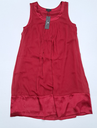 Banana Republic BR Monogram 100% Seide Kleid Rot L