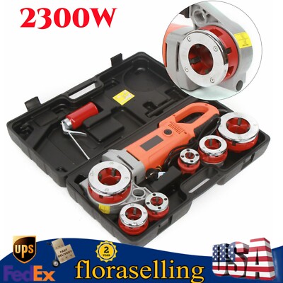 2300W 1/2''- 2'' PORTABLE ELECTRIC PIPE THREADER W/ 6 DIES THREADING MACHINE SET