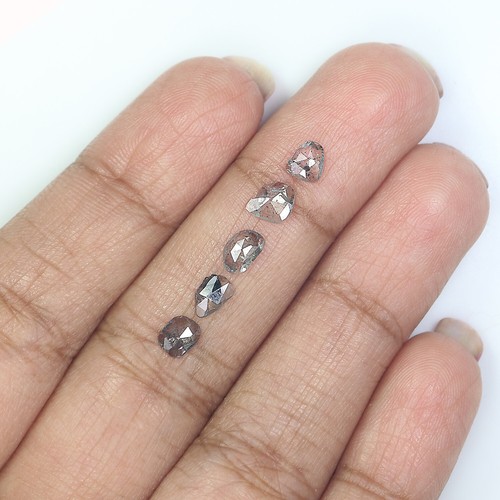 1.06 Ct Natural Loose Slice Shape Diamond 4.40 MM Salt And Pepper Diamond LQ1514 - Picture 3 of 8