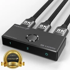 2x1 1x2 In Out Bi-Directional 8K HDMI 2.1 Switch Switcher Spliter With LED