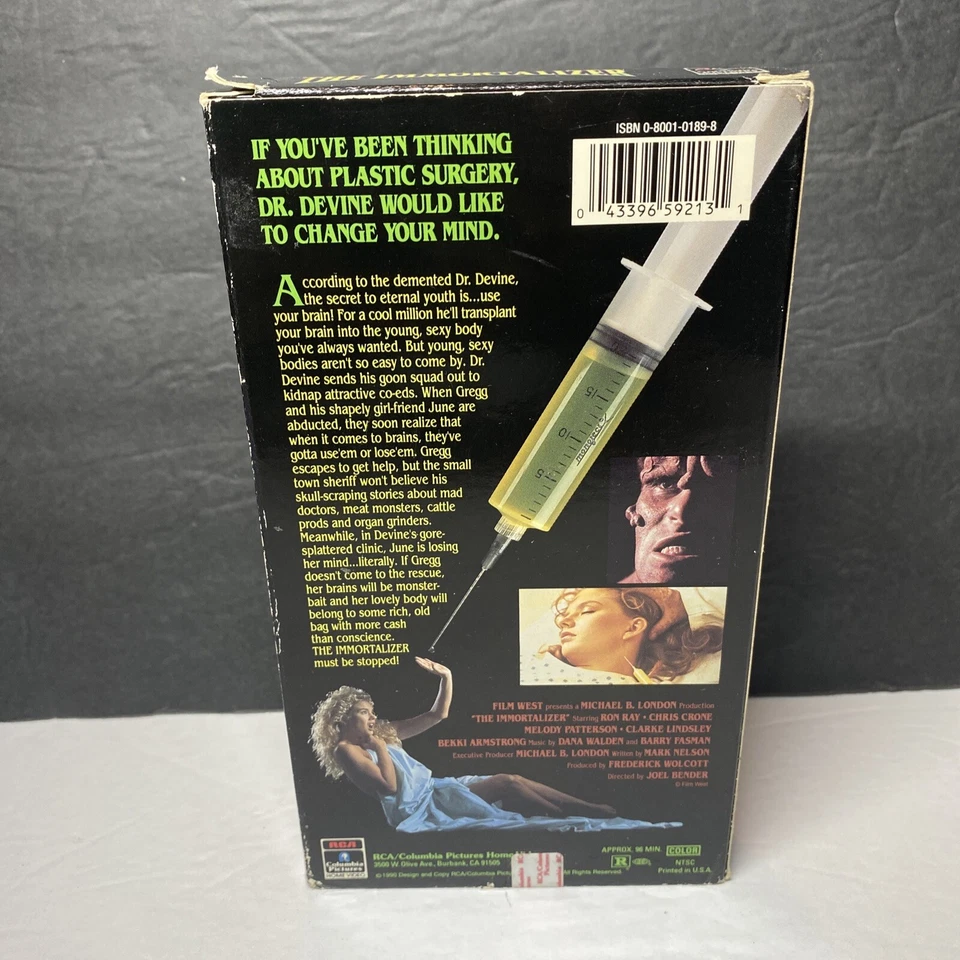 The Immortalizer VHS Tape 1989 Vinegar Syndrome Horror Classic Rare Movie Film - Image 3 of 4