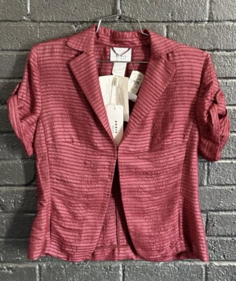 AKRIS PUNTO Short Sleeve Silk Shantung Bolero Blazer Jacket $995