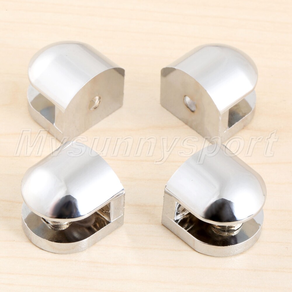 4Pcs 5-6mm Glass Board Brackets Kitchen Zinc Alloy Shelf Holder Support Clamp HQ