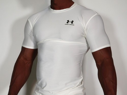 MEN'S COMPRESSION WHITE ATHLETIC SHIRT X-LARGE - Picture 3 of 5
