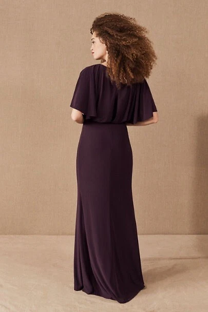 BHLDN Anthropologie Women s Lena Gown Dress Size 12 Dark Purple eBay