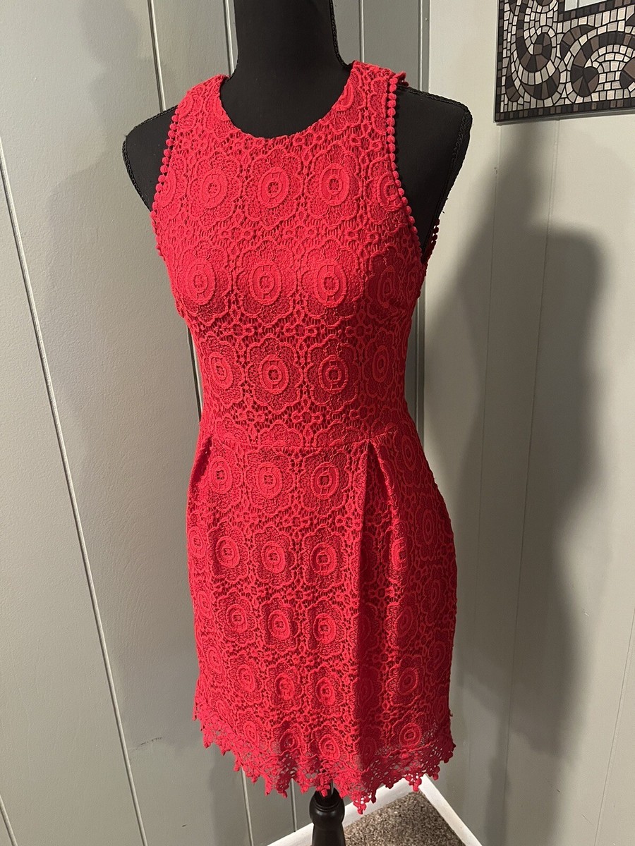 B.Darlin Women's Junior's Beautiful Red Lace Dress size 5/6