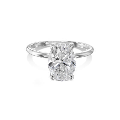 14k Ring D IF 1.55 Carat Oval Lab-created Diamond IGI CERTIFIED Women Jewelry