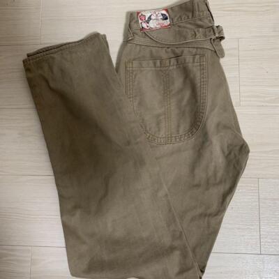 EVISU YAMANE Beige Cotton Chino Pants 30×32 Used From Japan 