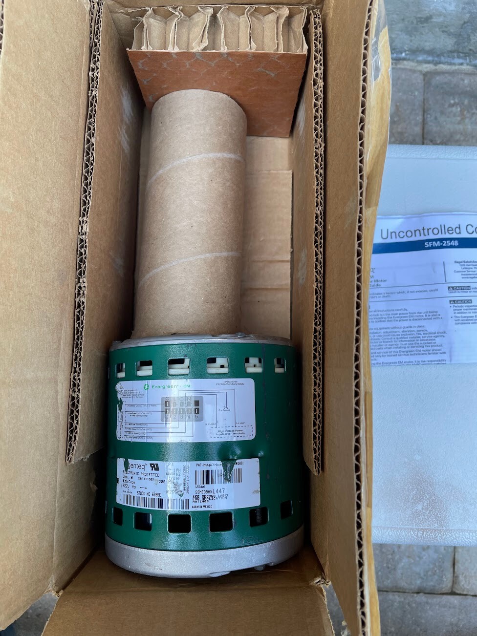 6205E Genteq Evergreen 1/2 HP 208230 Volt Replacement Furnace Blower