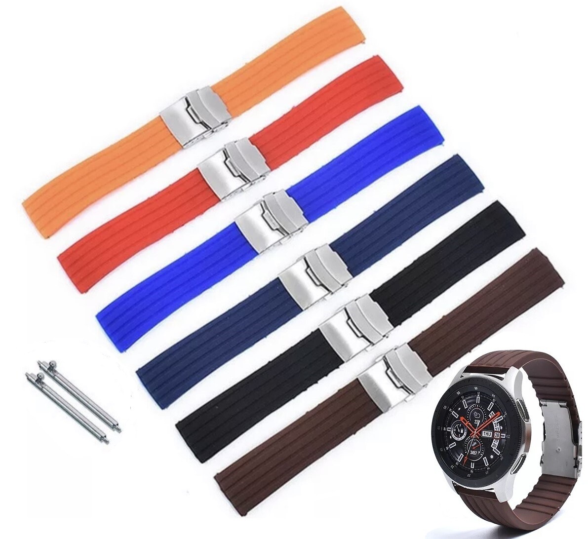 SILICONE RUBBER SPORT WATCH STRAP BAND MULTI COLOURS 18202224MM