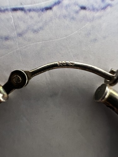 Antichi Orecchini Classici Cerchio Liscio Argento Sterling 925 - Foto 6 di 7