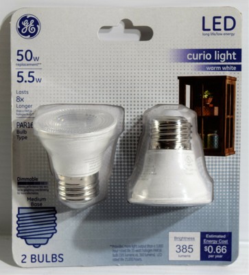 NEW GE Lighting Dimmable Clear PAR16 Curio LED Light Bulb Warm White