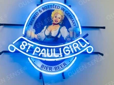 20" Saint St. Pauli Girl Light Lamp Neon Sign With HD Vivid Printing Bar Pub 