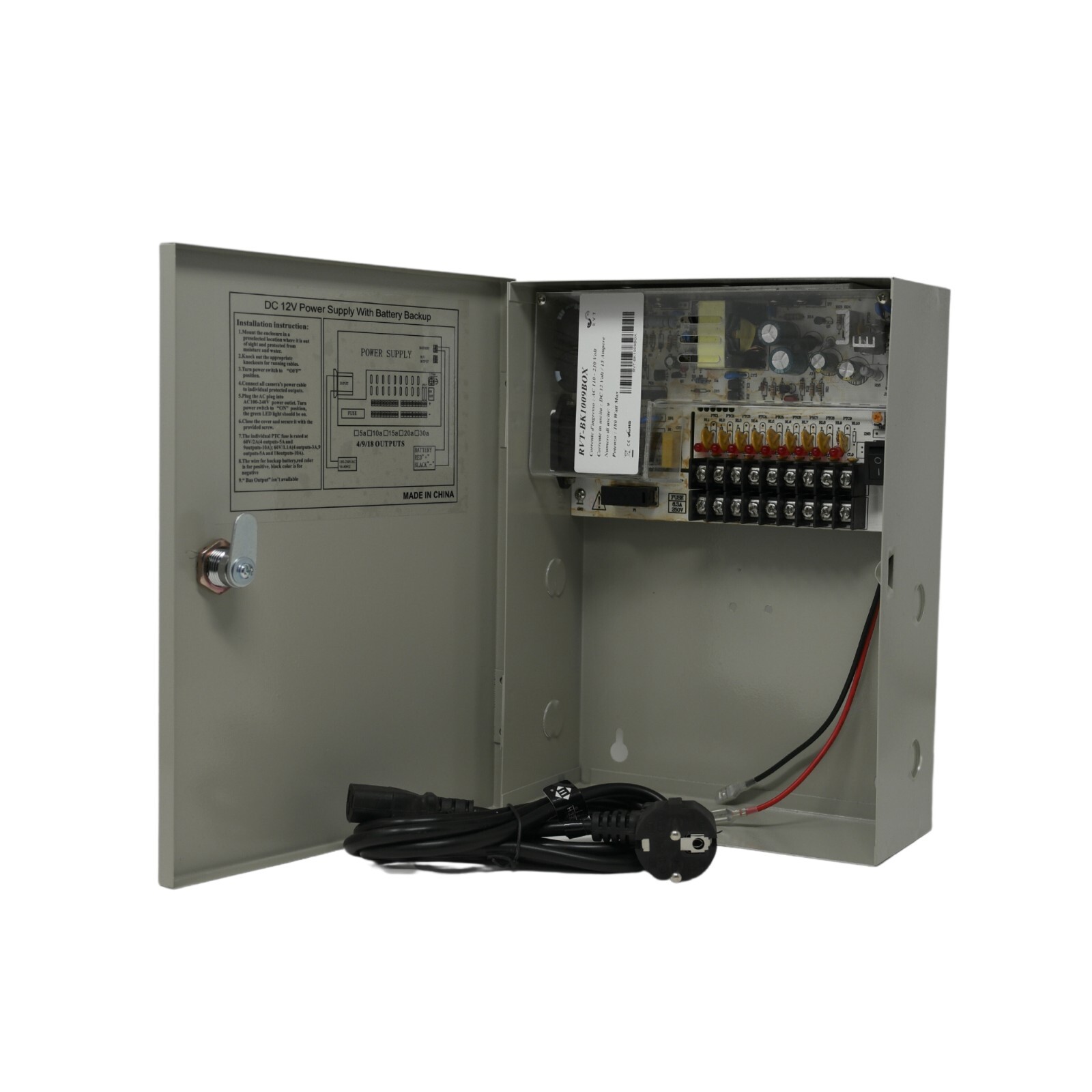 Soluzione Alimentazione Continua 12V 15A UPS 9 Out - Metal Box