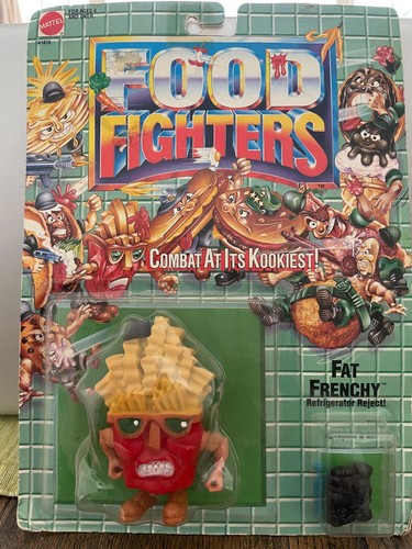 Sold 1989 Mattel Food Fighters Fat Frenchy Action Figure with Backpack and Gun