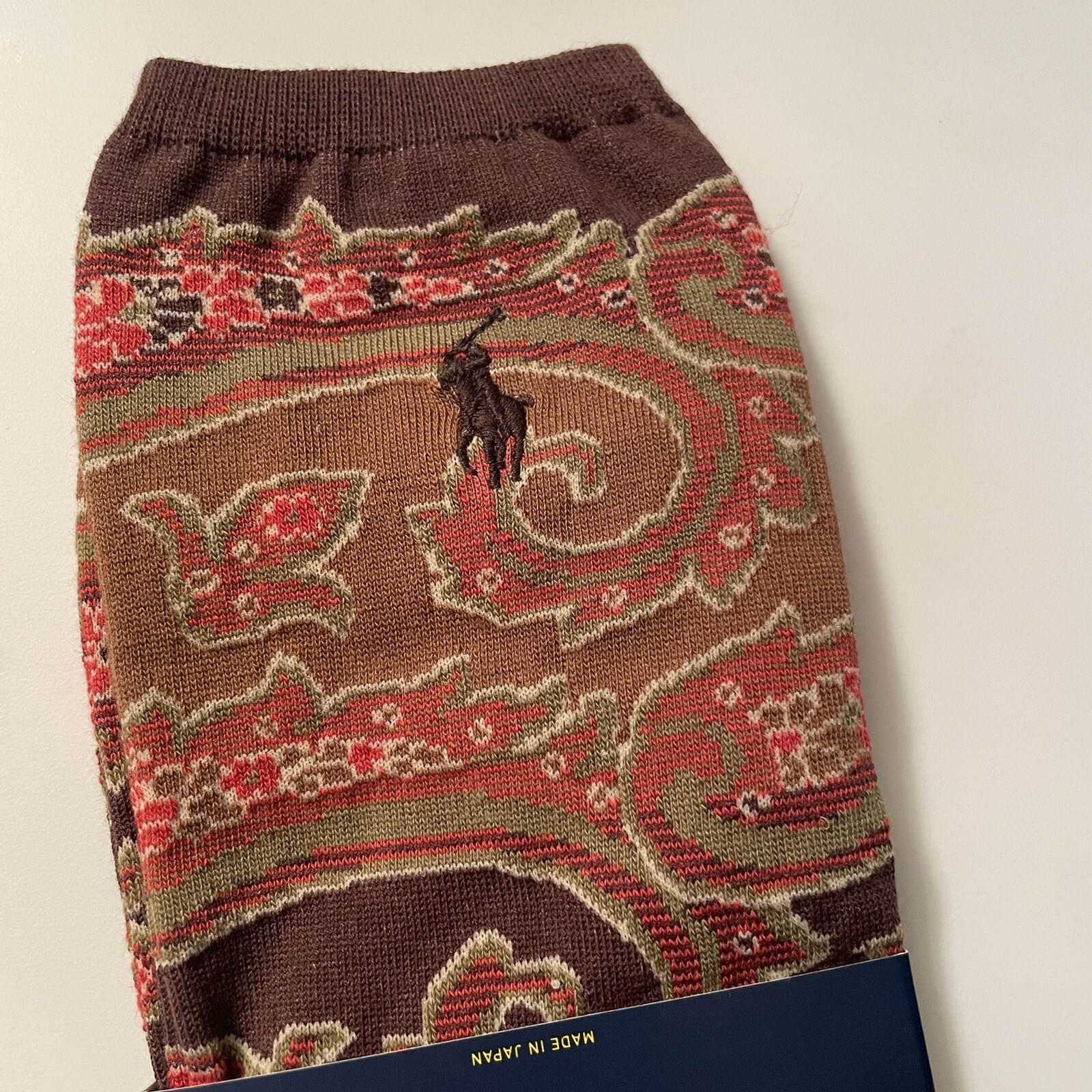 Polo Ralph Lauren donna Paisley Crew calze marroni polo pony