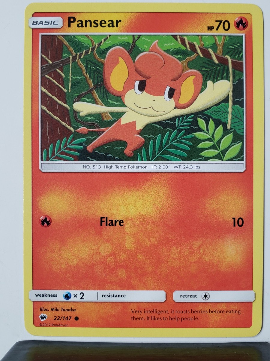 Pansear 22/147 - NM - Burning Shadows Sun Moon Pokemon Card - $2 Flat  Shipping | eBay
