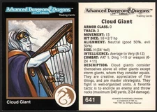 1991 TSR AD&D Gold Border RPG Fantasy Art Card #641 Dungeons Dragons Cloud Giant